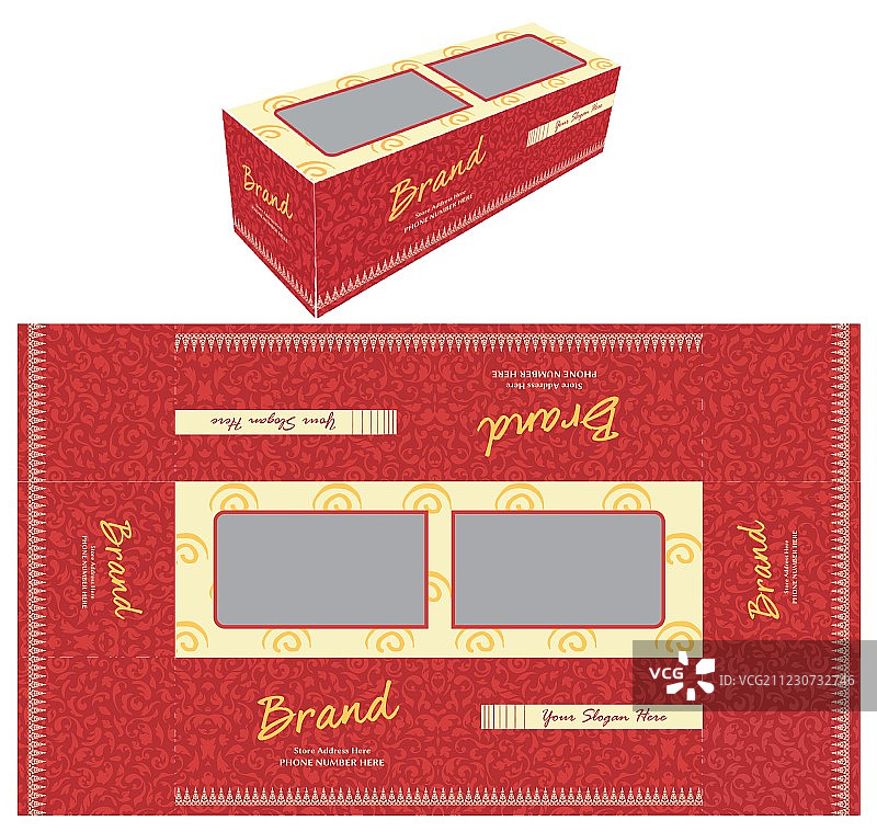 红色花蛋糕盒图片素材