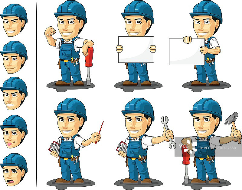 技术员或修理工定制吉祥物图片素材