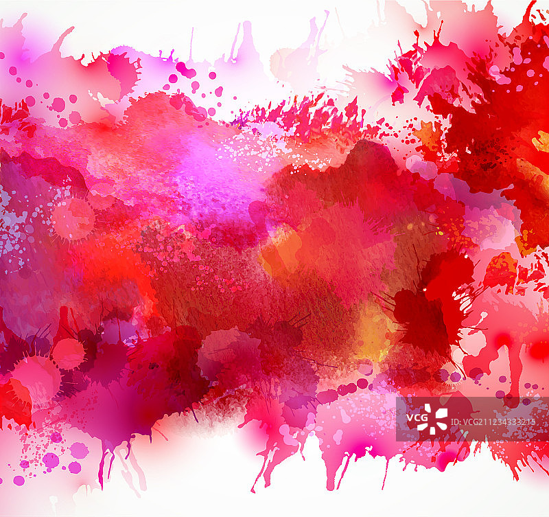 点状品红色红色粉色斑点喷溅华丽的凌乱创造力背景图像水粉画矢量抽象