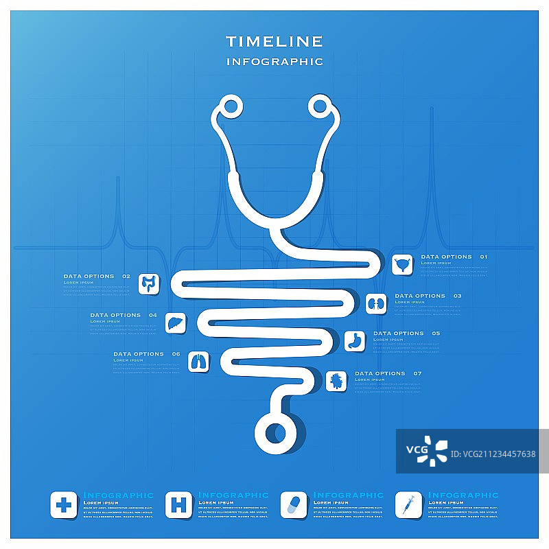 时间轴健康和医疗信息图设计图片素材
