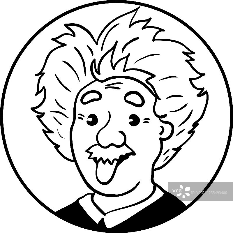 爱因斯坦伸出舌头的肖像图片素材