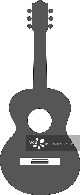 灰色吉他的图标或象征图片素材