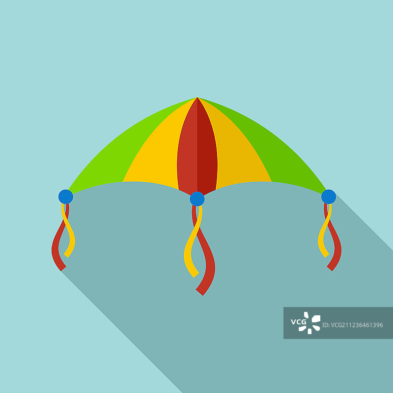五彩缤纷的风筝图标扁平化风格图片素材