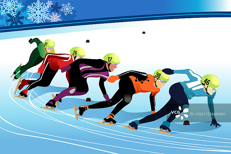 速滑运动员的竞争图片素材