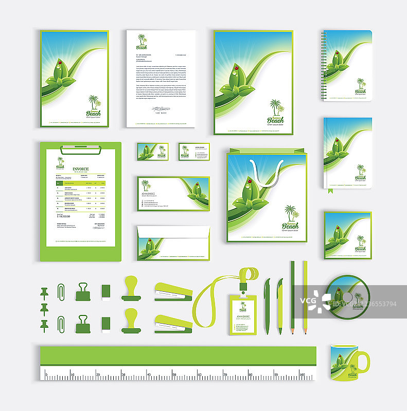 企业标识设计模板采用绿色图片素材