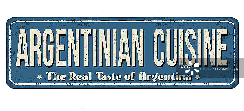 阿根廷美食陈旧生锈的金属标志图片素材