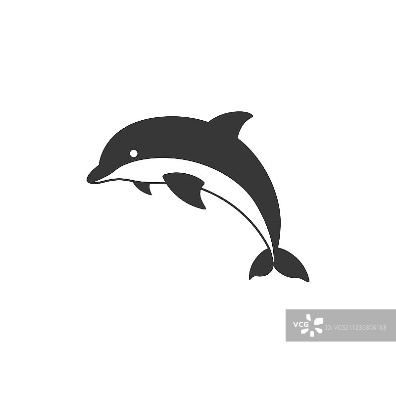 轮廓海豚图标图片素材