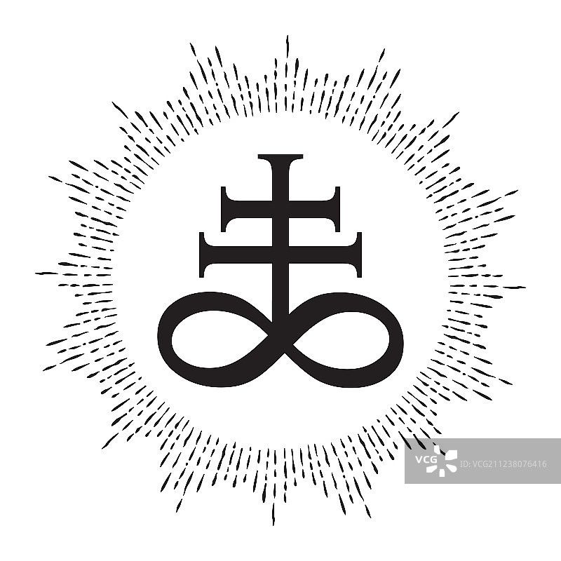 手绘的利维坦十字炼金术符号图片素材