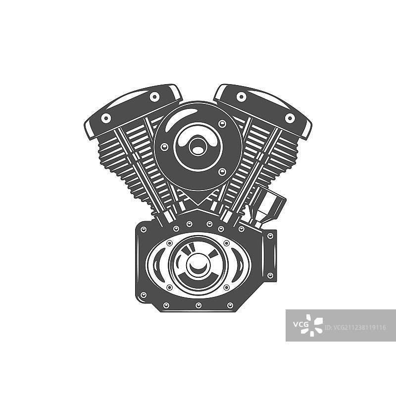 摩托车发动机单色图片素材