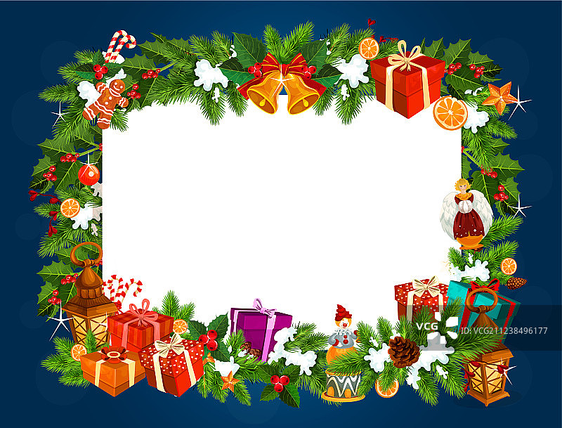 圣诞和新年礼物相框图片素材