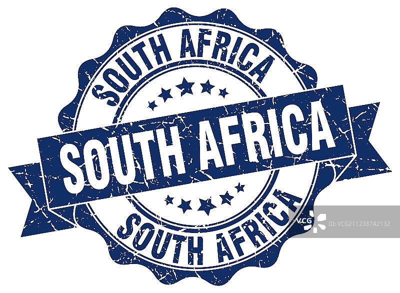 南非圆形丝带印章图片素材