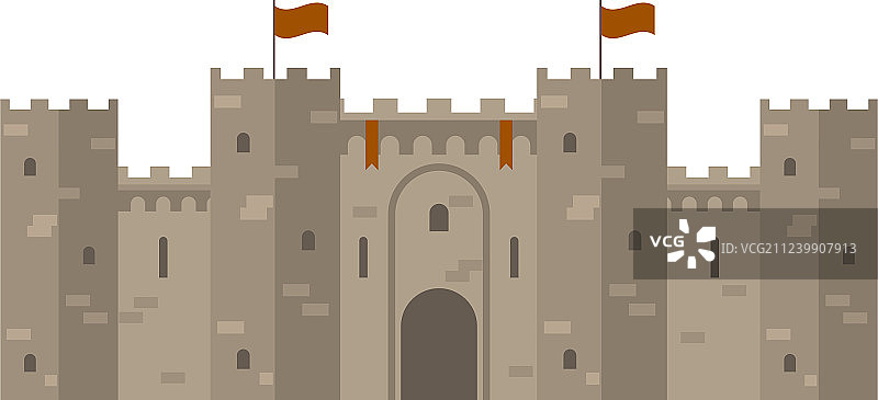 有强化墙和塔的中世纪城堡图片素材