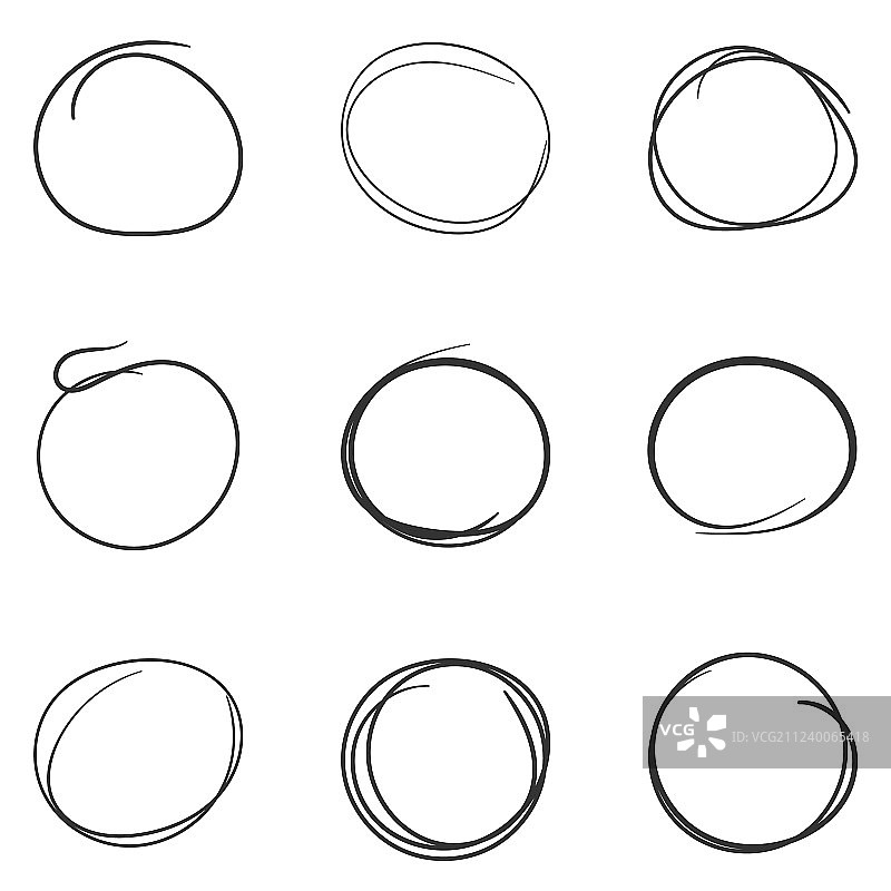 画一套手绘的圆圈线图片素材