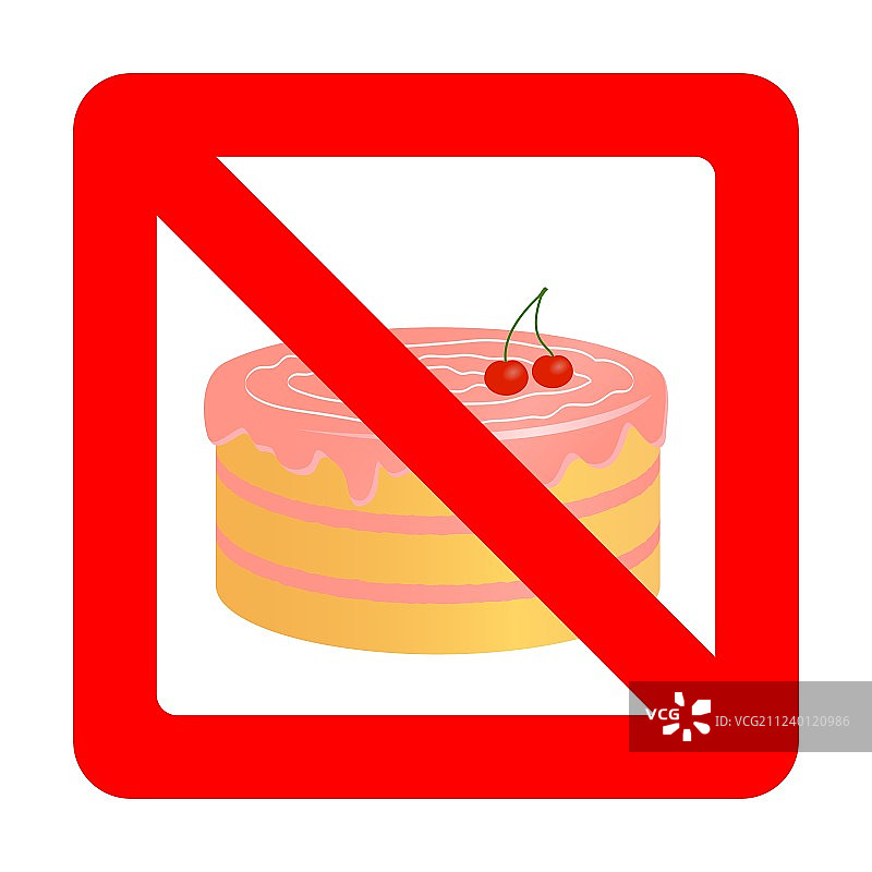 生日蛋糕中禁止的标志图片素材
