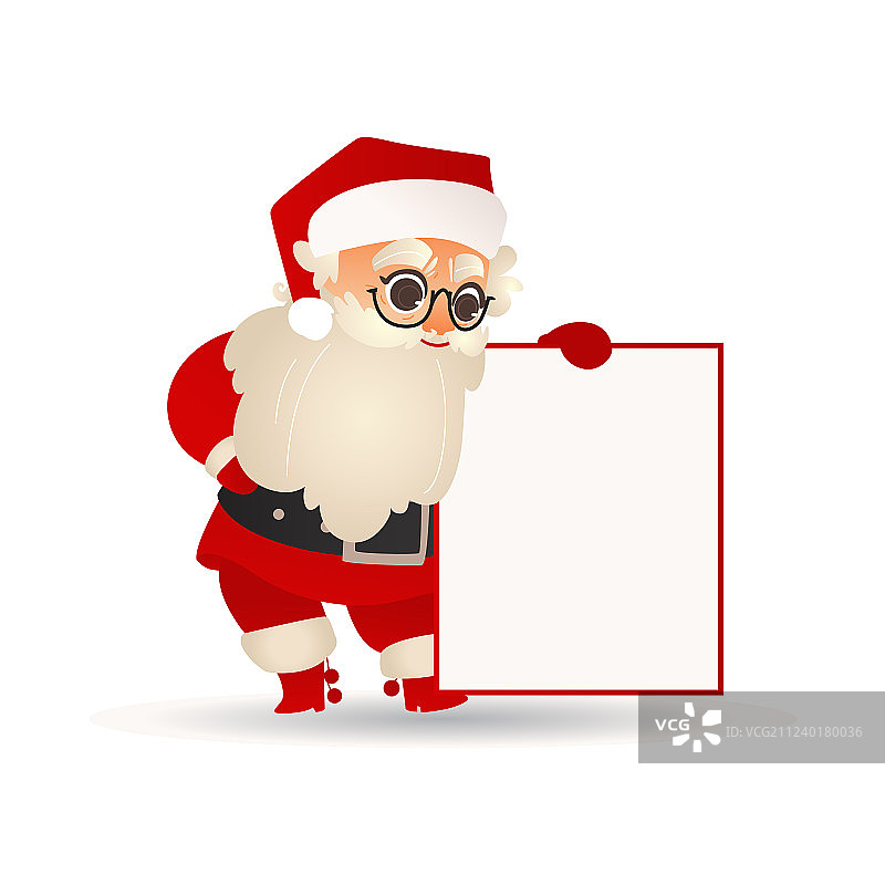 圣诞老人抱着空白图片素材