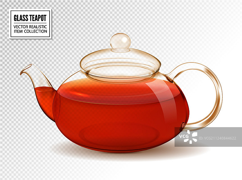 玻璃茶壶与茶叶隔离图片素材
