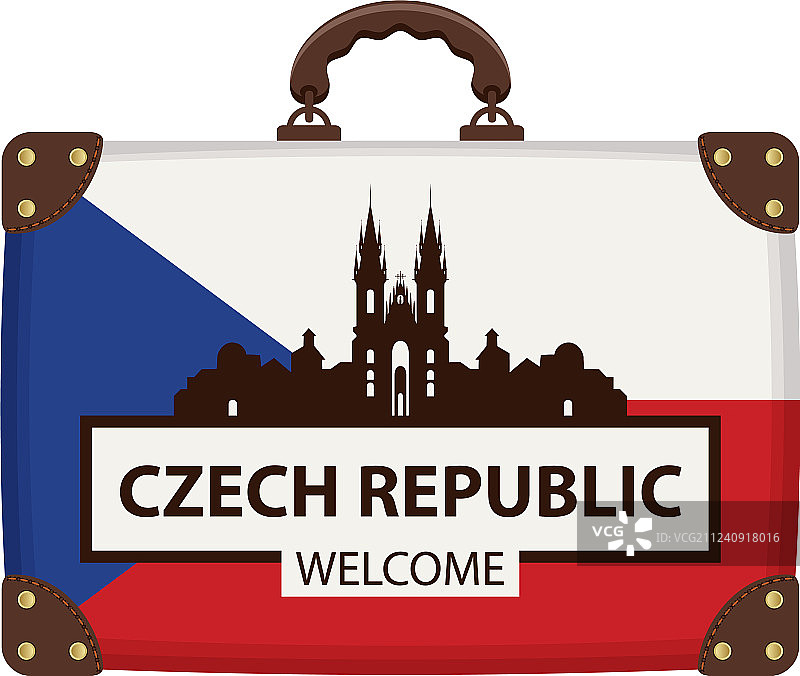 捷克国旗颜色的手提箱图片素材