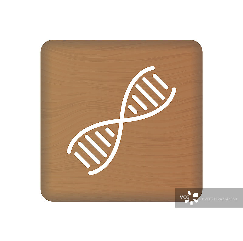 人类DNA遗传图标在木块上分离图片素材