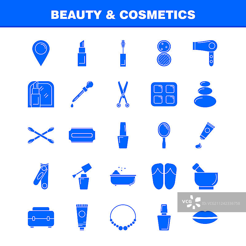 美丽和化妆品固体象形符号为网络图片素材