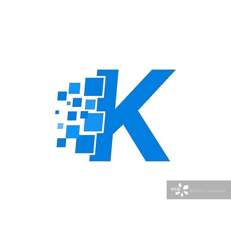标志字母k蓝色方块图片素材