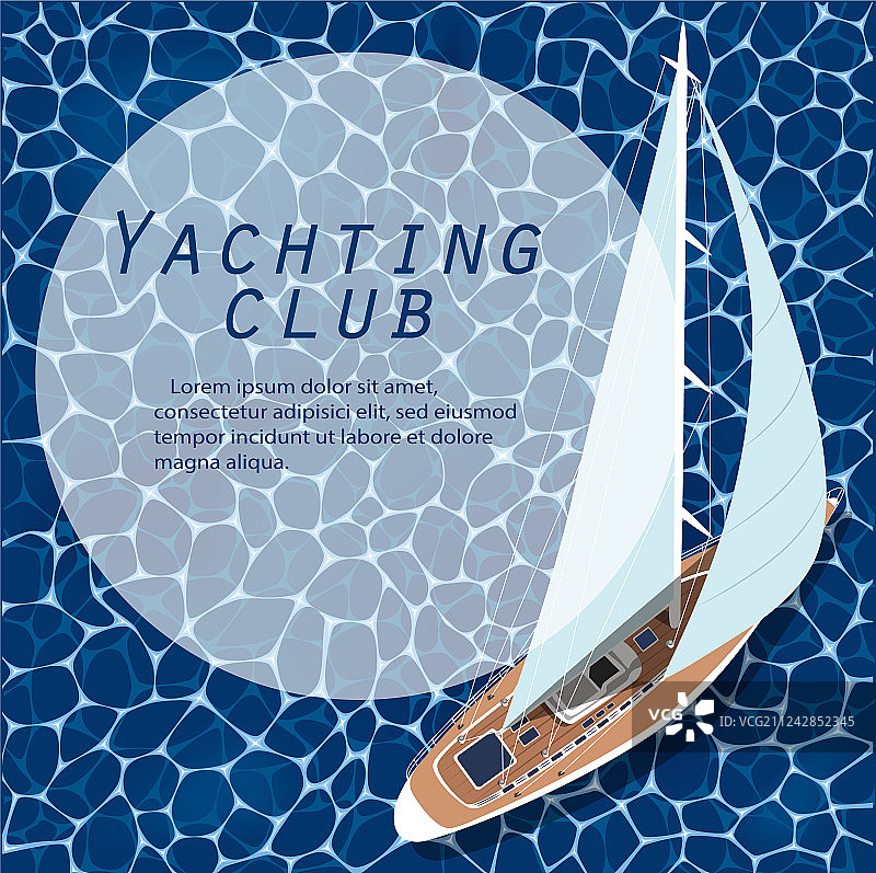 游艇俱乐部横幅俯视图水上帆船图片素材