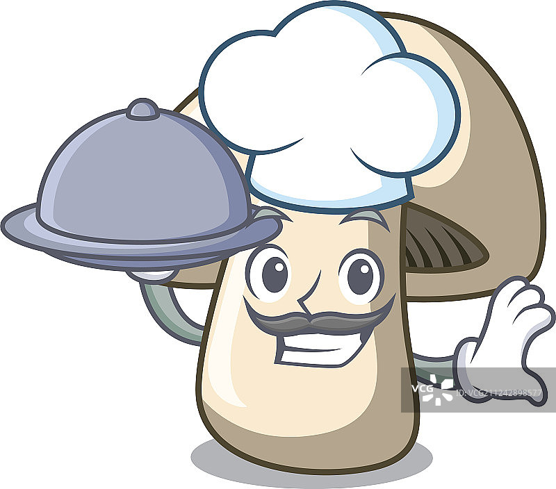 主厨配菜香菇卡通吉祥物图片素材
