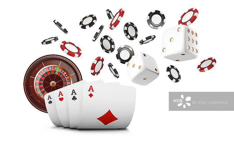 打牌和扑克筹码飞赌场赌场图片素材