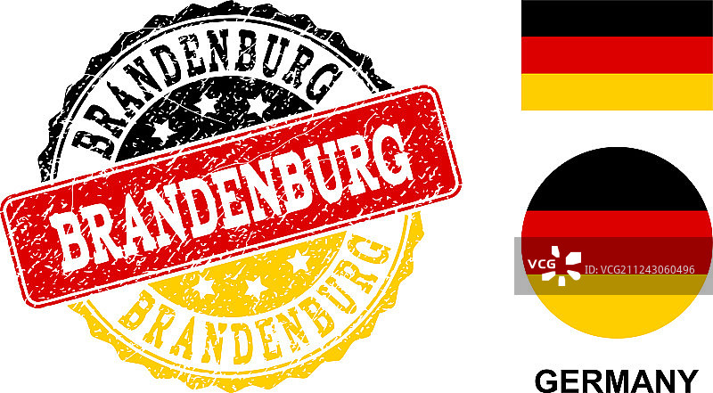 Grunge纹理勃兰登堡印章与德国图片素材