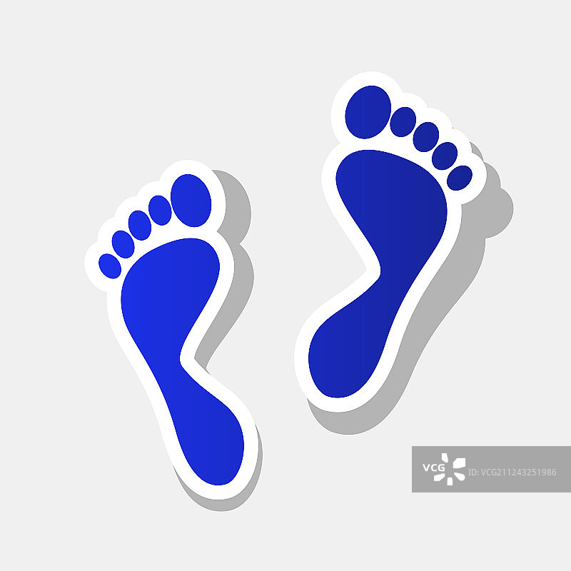 脚印标志着新年的蓝色图标图片素材