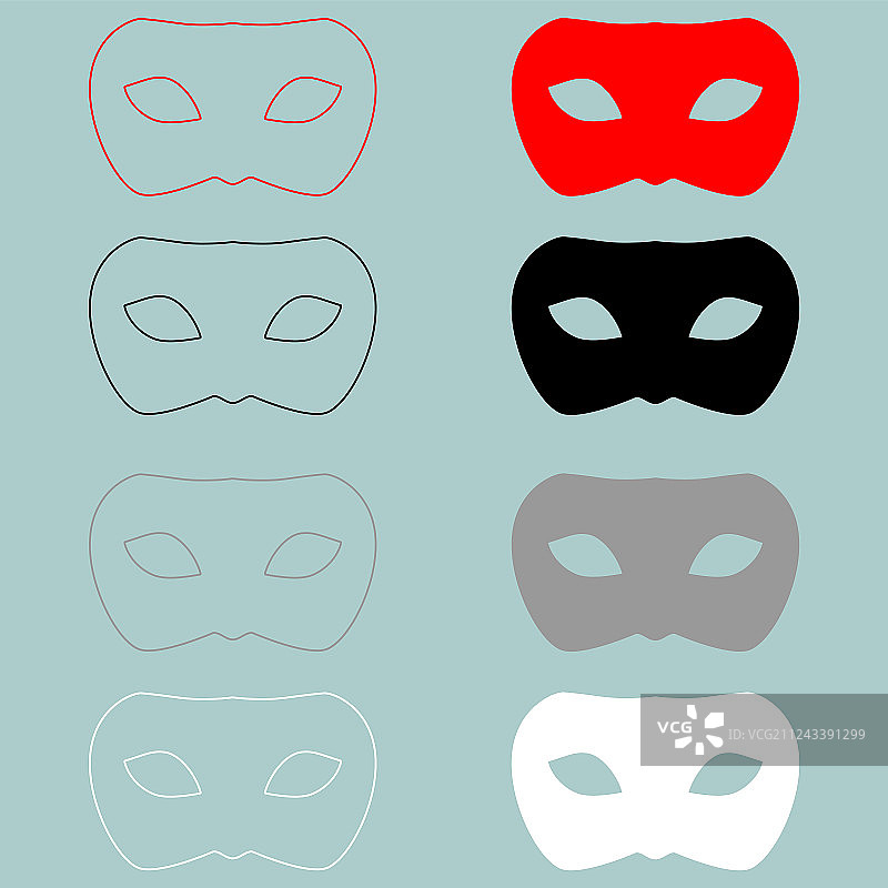 人面具或伪装红黑图标人面具或图片素材