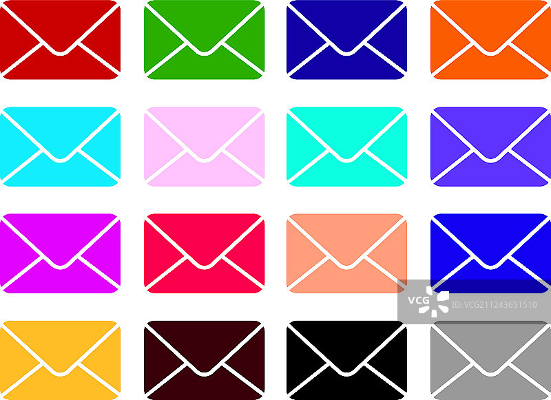 邮件图标设置信封标志颜色电子邮件图片素材