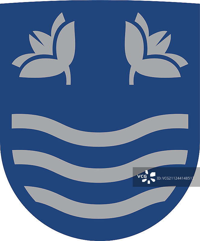 丹麦南部亚森的盾形纹章图片素材