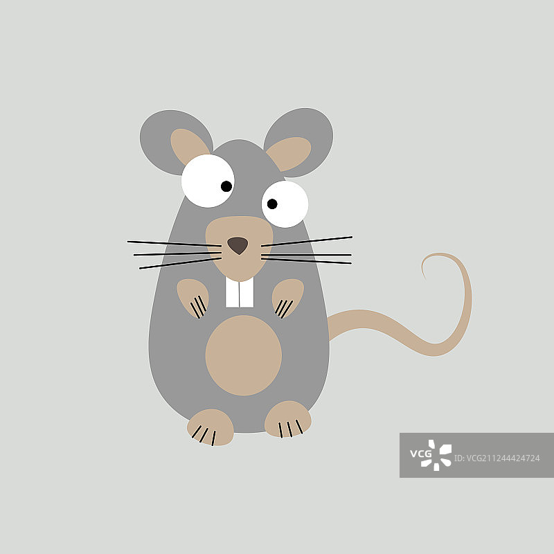 森林动物可爱的小灰老鼠图标孤立图片素材