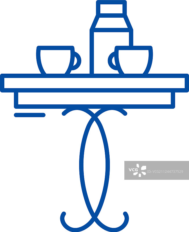 咖啡桌线条图标概念咖啡桌平板图片素材