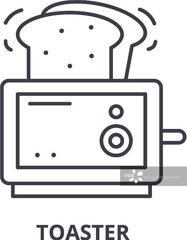 烤面包机线图标概念烤面包机线性图片素材