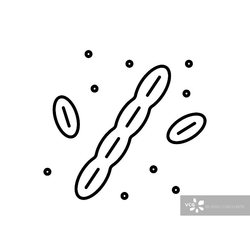 细菌和细菌的图标在细线风格图片素材