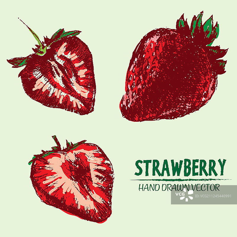 数字细节色草莓图片素材