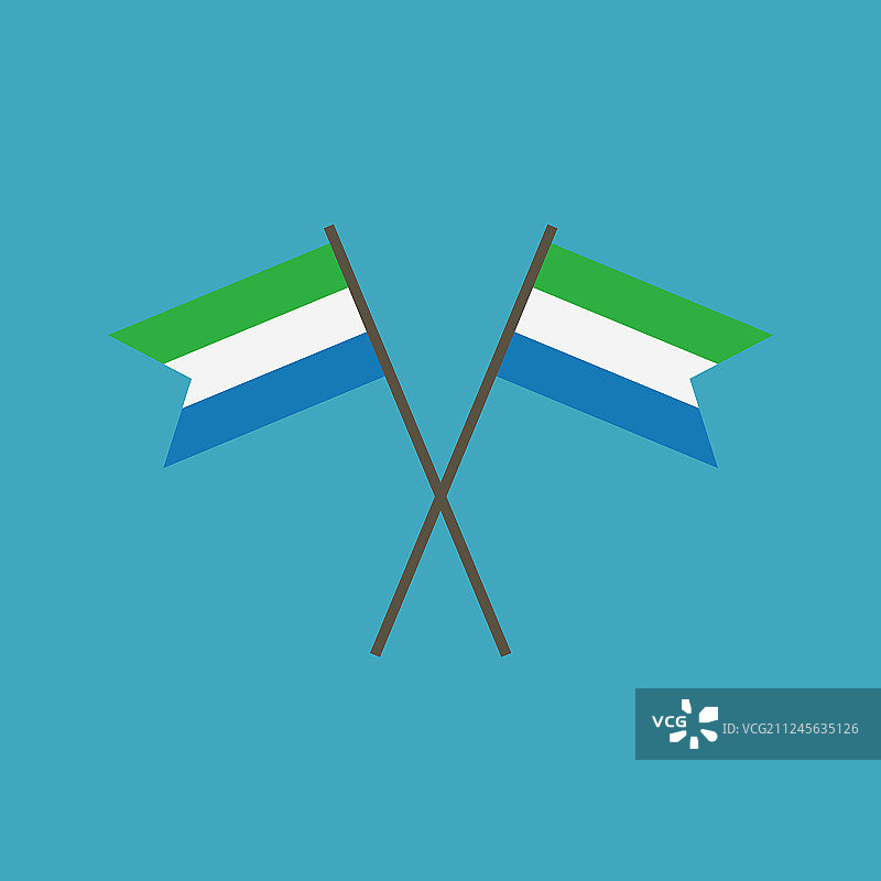塞拉利昂国旗图标在平面设计图片素材