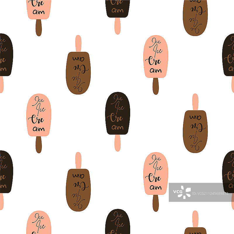 巧克力冰淇淋无缝图案图片素材