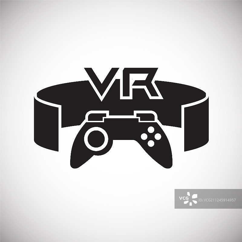 虚拟现实游戏图标上的白色背景图片素材