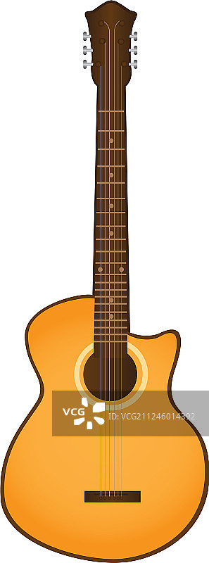 橙色吉他孤立的白色背景图片素材