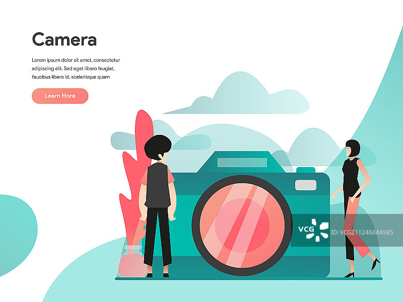 相机概念现代平面设计概念网页图片素材