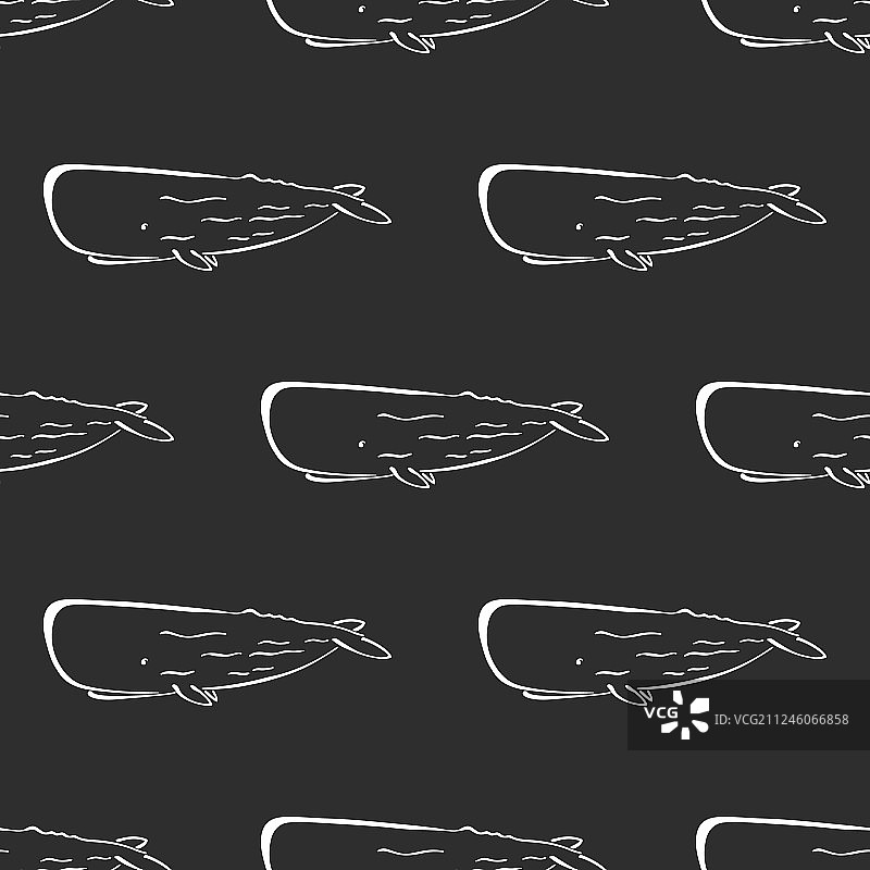 鲸抹香鲸字符抽象手绘图片素材