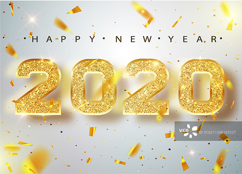 2020年新年快乐黄金号码设计图片素材