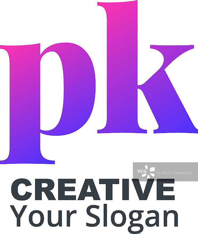 首字母pk小写设计标志模板图片素材