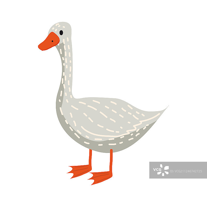 可爱的鹅动物鸟流行卡通风格图片素材