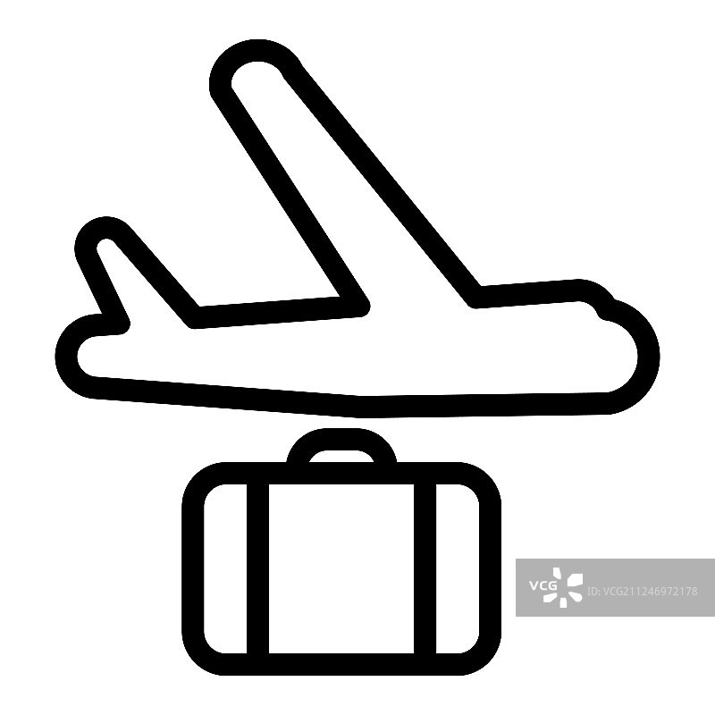 飞机和手提箱线图标飞机交付图片素材