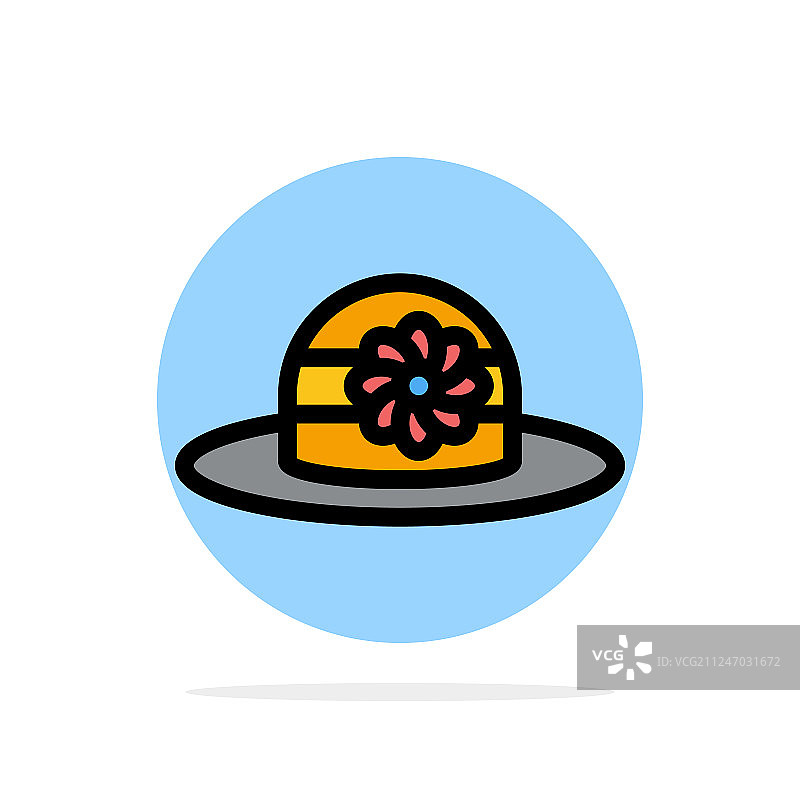 沙滩帽帽抽象圆背景平图片素材