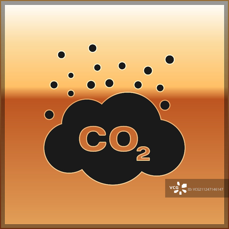 黑二氧化碳排放量在云图标隔离上图片素材
