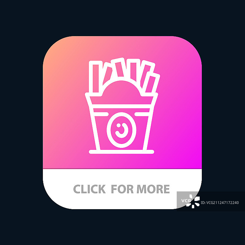 美国薯条快餐手机app按钮图片素材